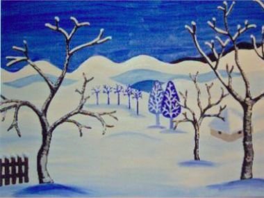 Acrylbild: Winter